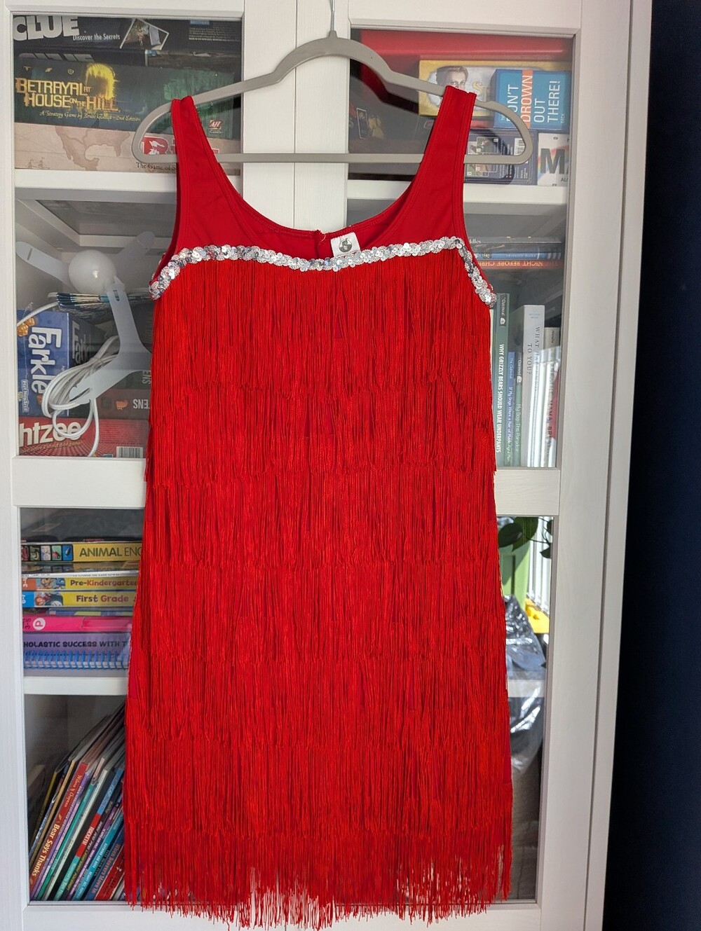 Spirit Halloween Red Flapper Dress with Gloves - Medium